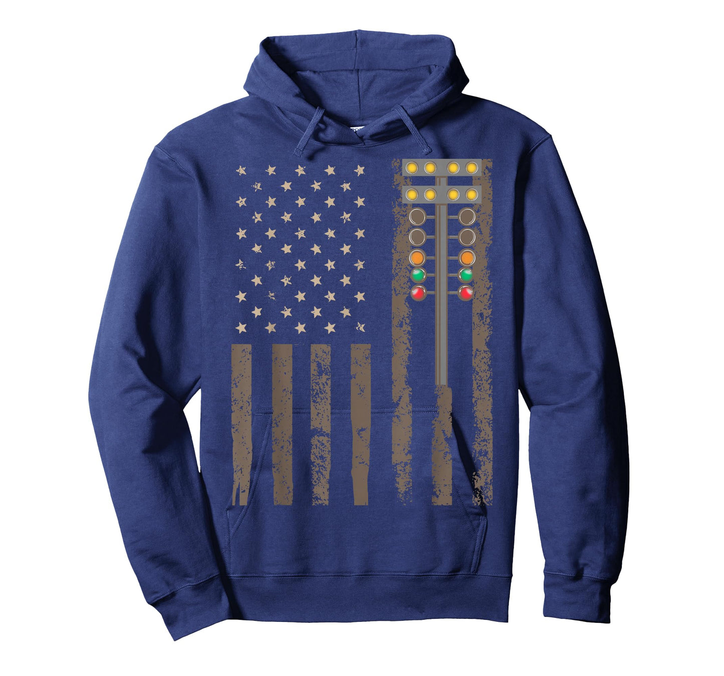 American Flag Drag Strip Auto Tree Light for Racecar Driver T-Shirt