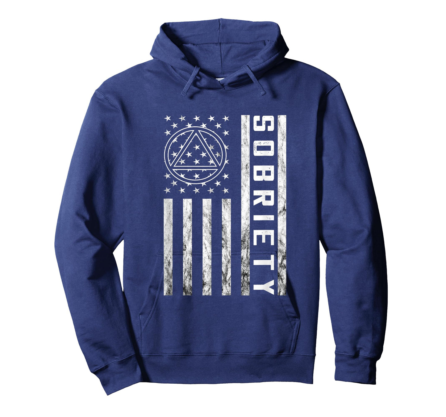 Sobriety Vintage American Flag Alcoholic Abstinence Sober T-Shirt