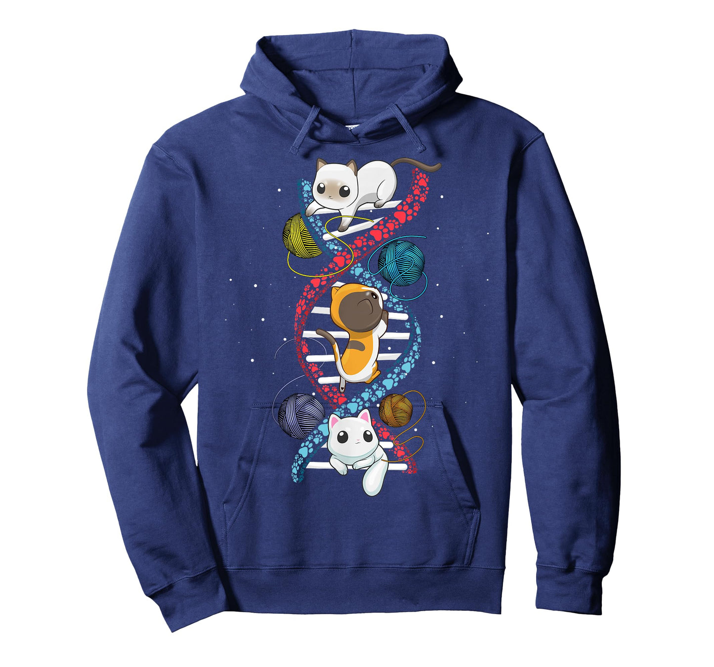 Cats DNA Cat Molecular Helix Genetics Biology Kitten Geek Men Women Girls Kids T-Shirt