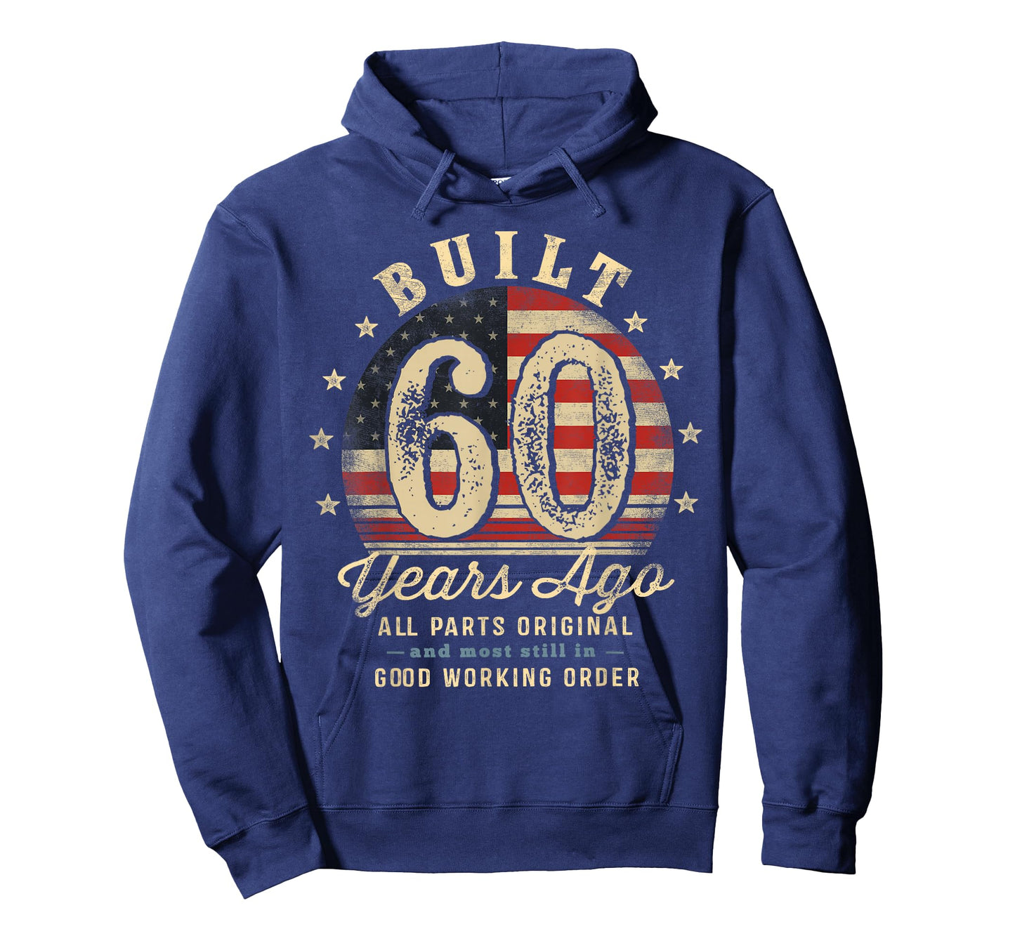 Built 60 Years Ago Funny 60th Birthday USA Flag T-Shirt