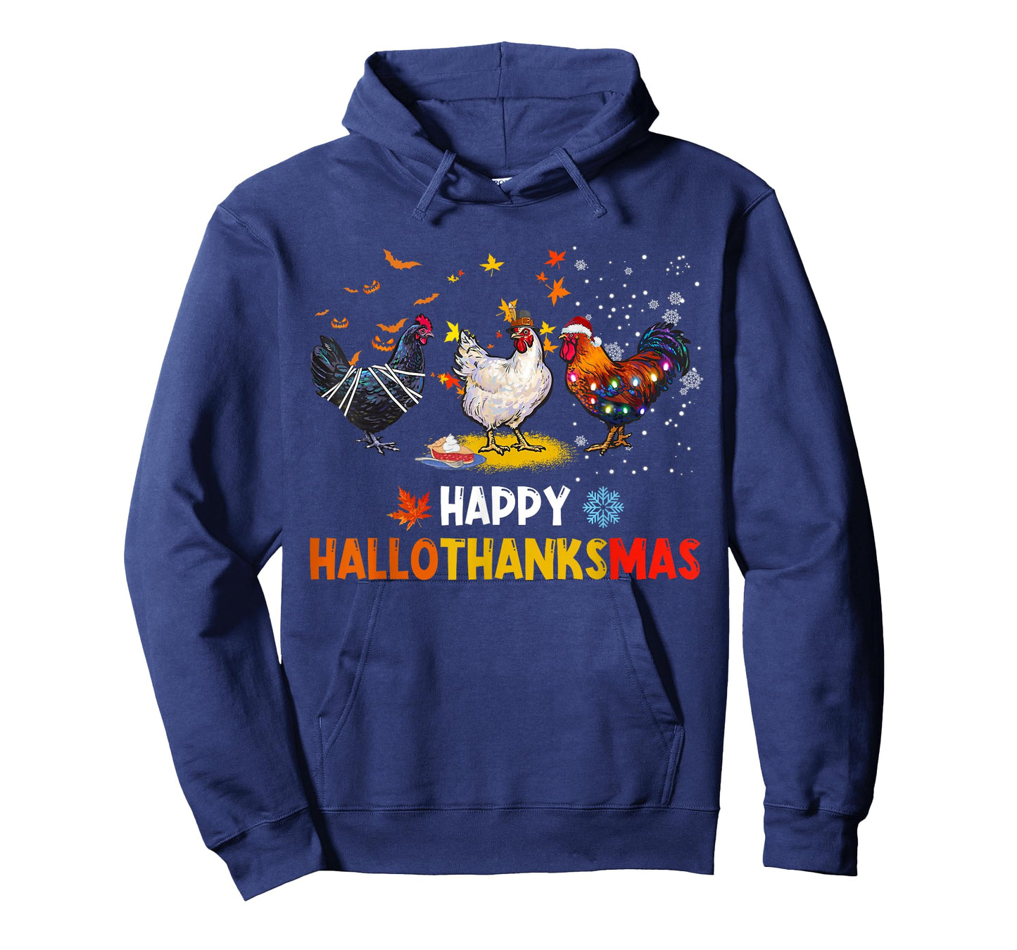 Chicken Halloween Happy Hallothanksmas Autumn Thanksgiving T-Shirt