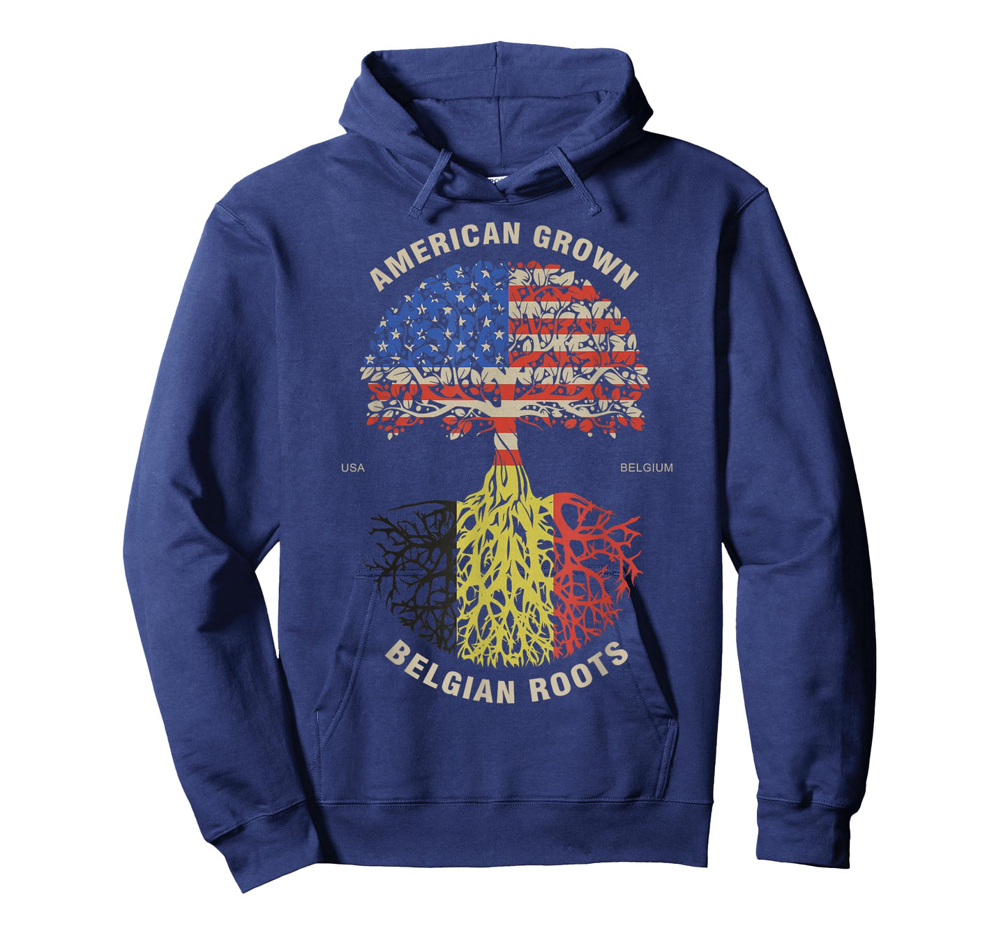 American Grown Belgian Roots Belgium Flag T-Shirt