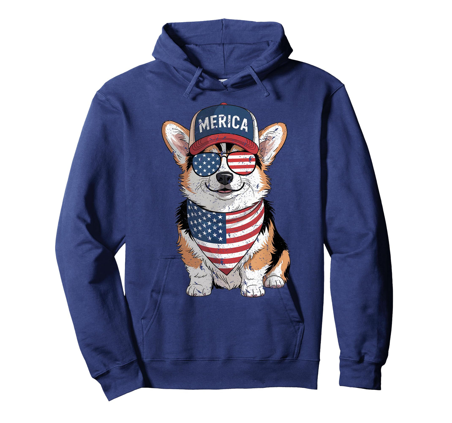 Tri Color Corgi 4th of July US American Flag Dog Patriotic T-Shirt