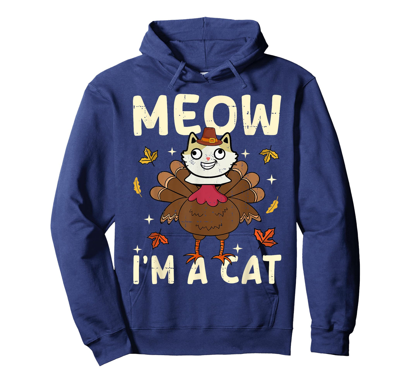 Thanksgiving Fake Cat Thanksgiving Turkey Cat Funny T-Shirt for Men Women Kids