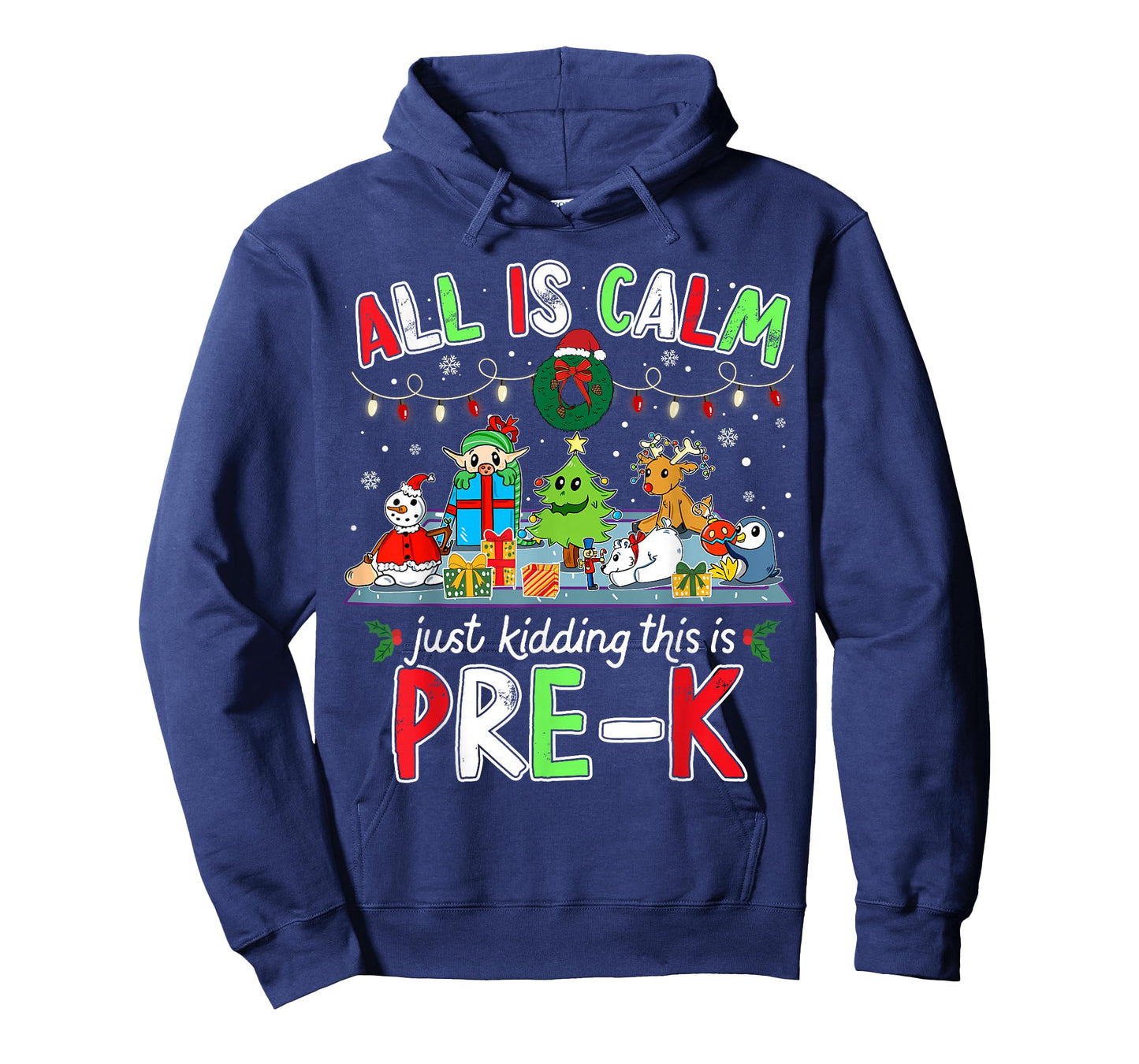 Calm Chaos Pre K Funny Christmas Outfit for Teachers Student T-Shirt