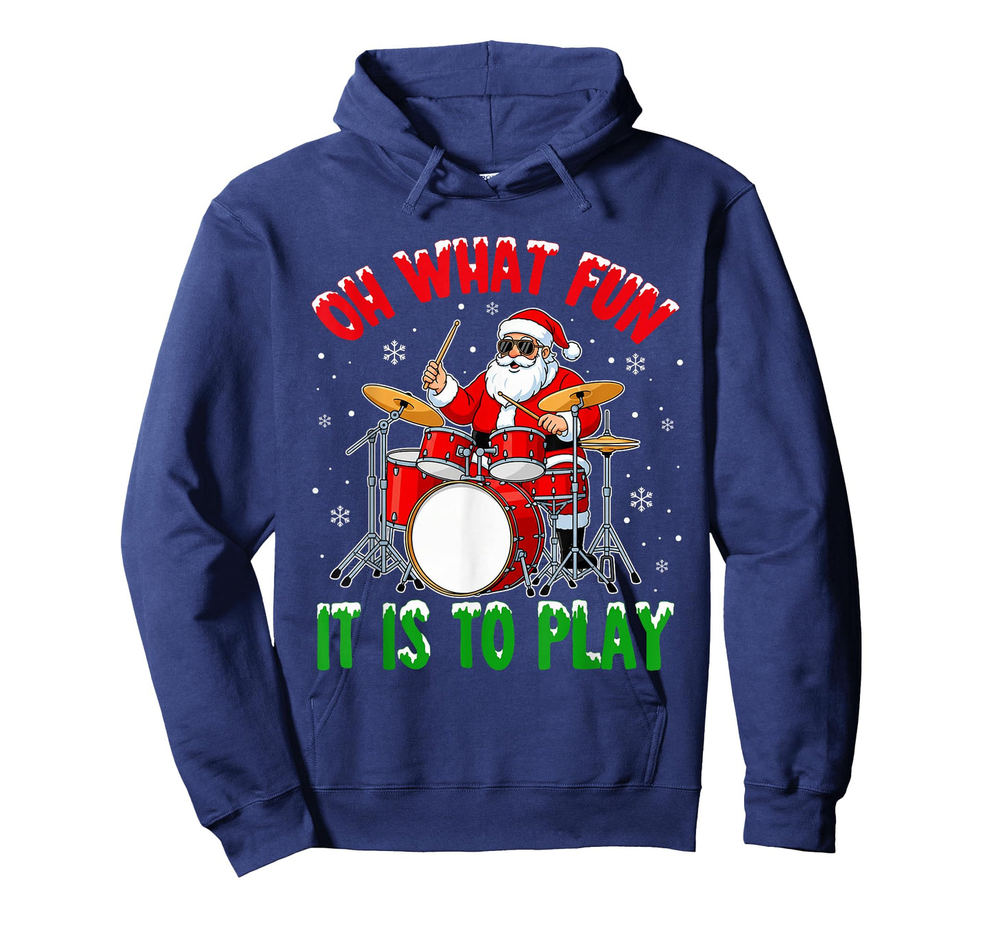 Funny Santa Playing Drums Christmas Musician Gifts T-Shirt