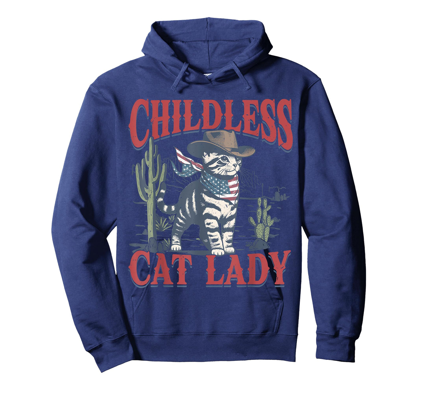 Cowboy Cat Childless Cat Lady For Kamala Election Voting T-Shirt