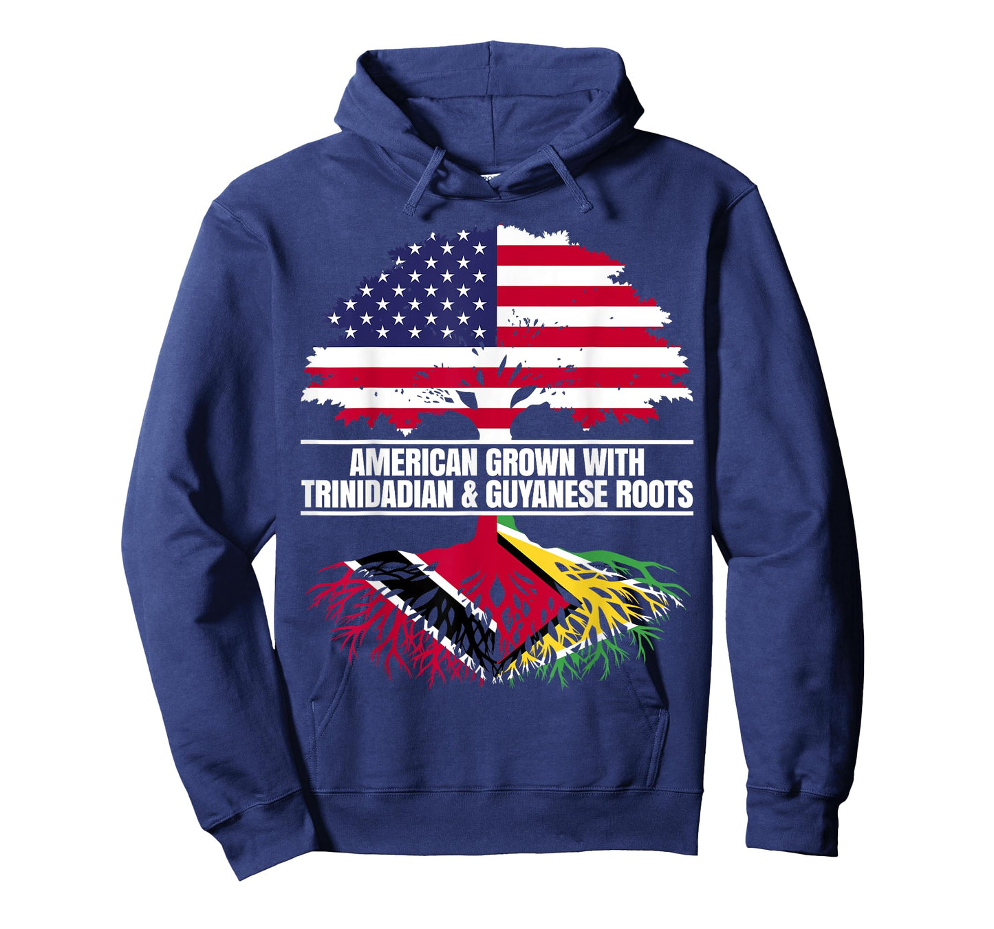 American Grown with Flag Heritage Trinidadian Guyanese Roots T-Shirt