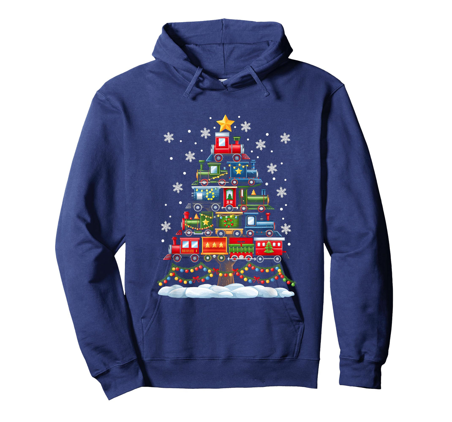 Train Lover Xmas Tree Santa Train Christmas Tree Decoration T-Shirt