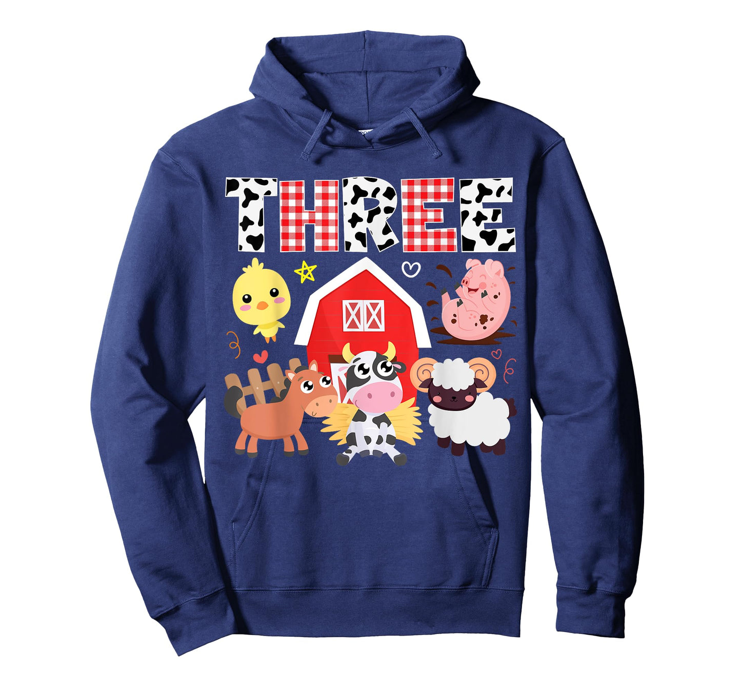 3rd Birthday Three Year Farm Theme Animals Birthday Party T-Shirt