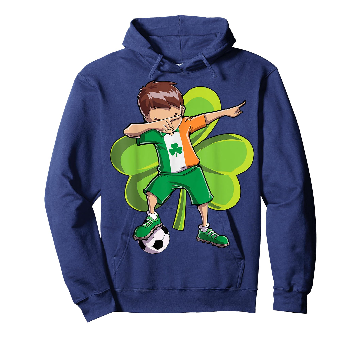 Dabbing Soccer Boy St Patricks Day Kids Men Ireland Flag T-Shirt