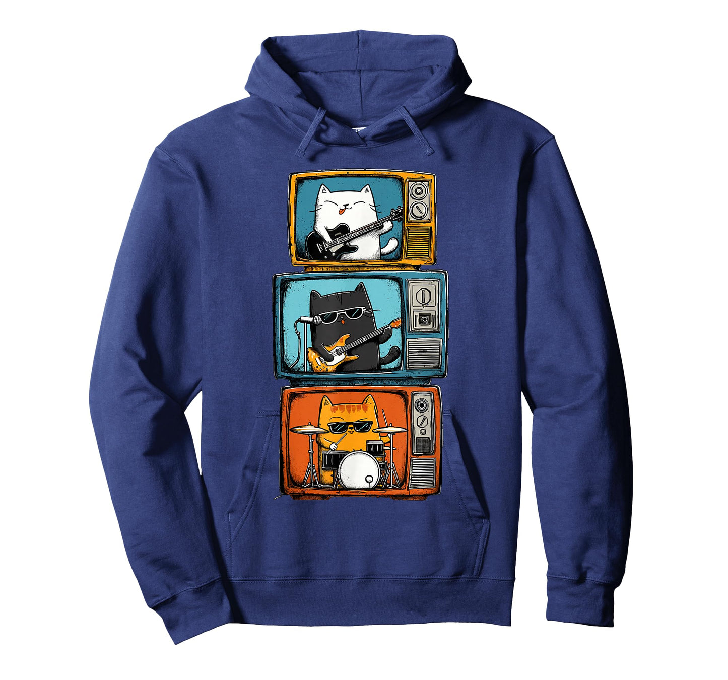 Novelty Cats Band Guitar Drums Men Kids Women Funny Y2K T-Shirt