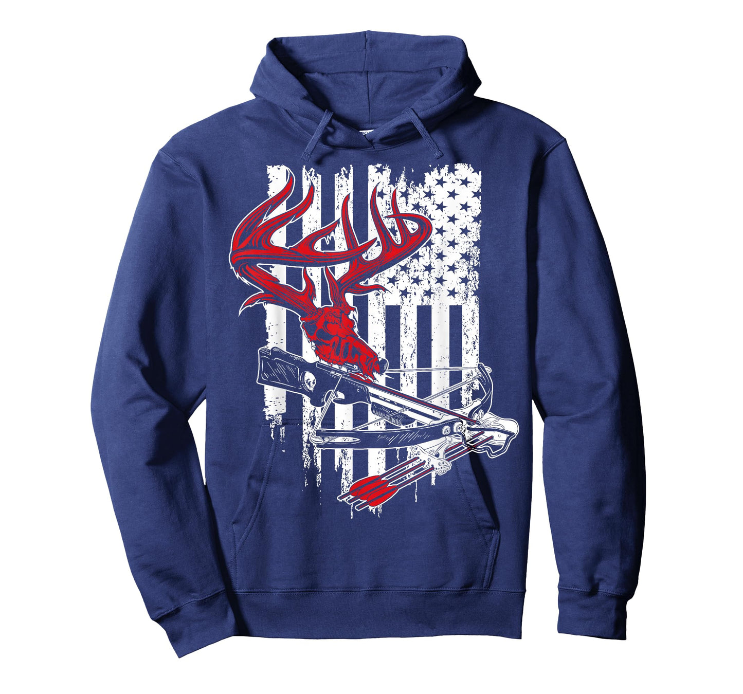 American Flag Archery Bow Hunting - Deer Skull Crossbow T-Shirt