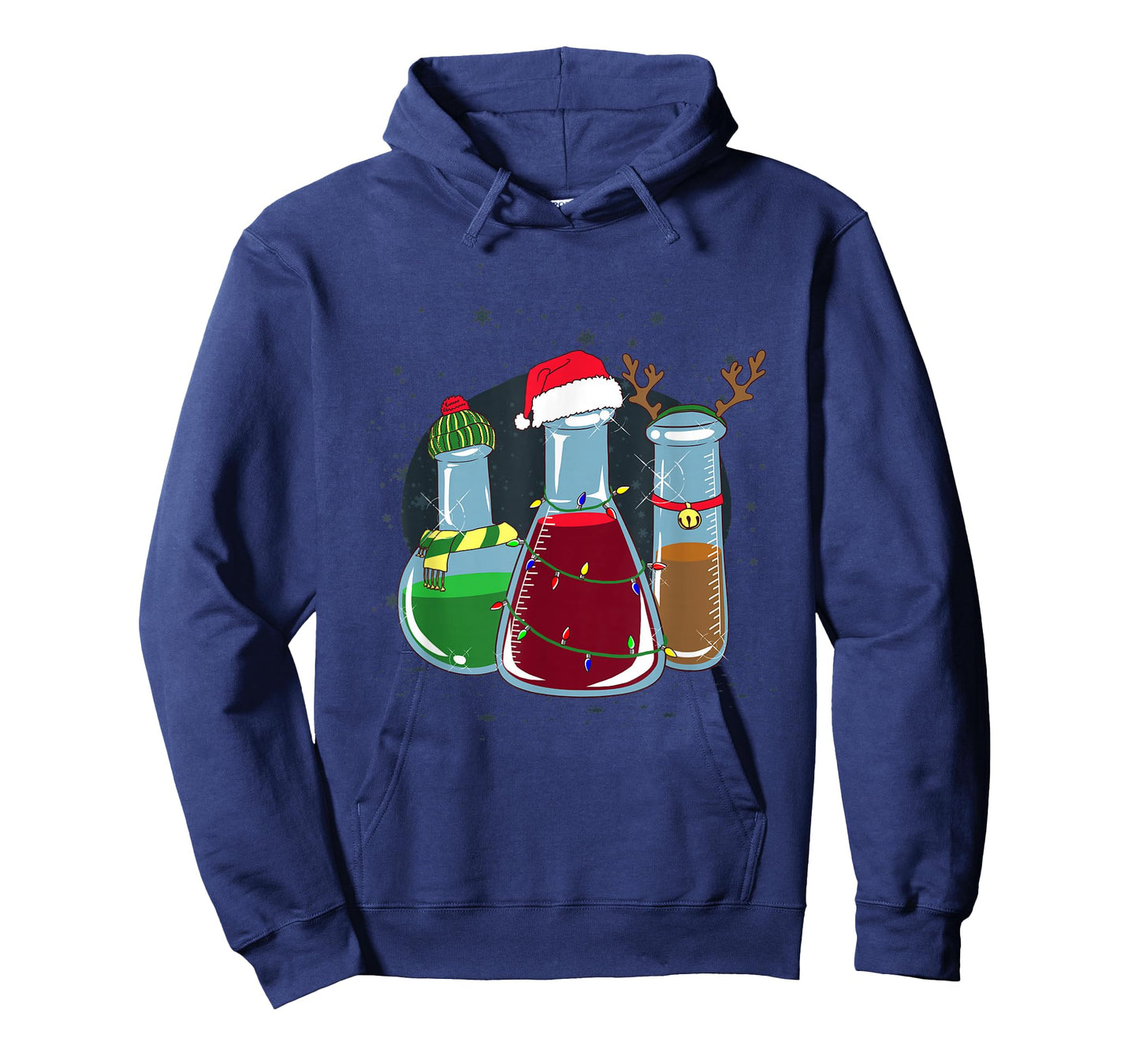 Chemical laboratory bottles, Santa, reindeer, Christmas T-Shirt