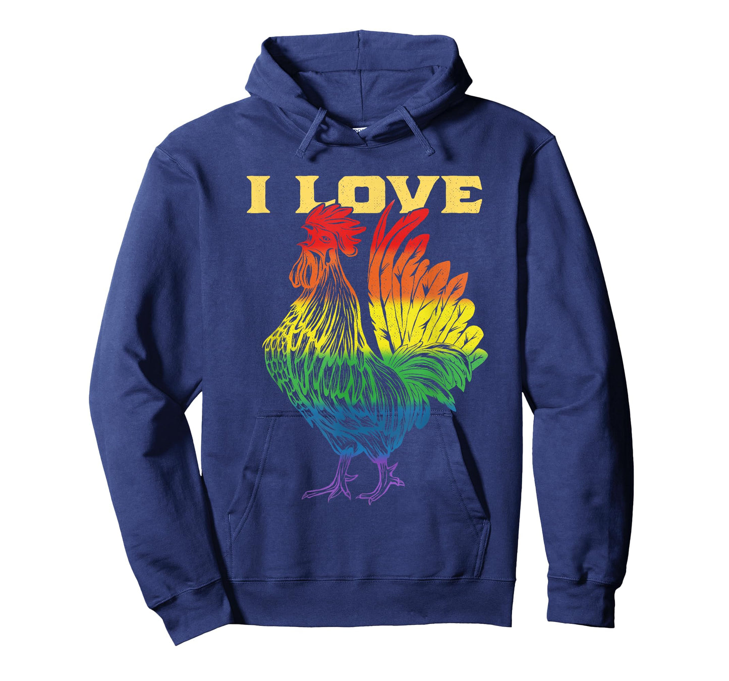 Cock Rainbow Flag LGBT Gay Pride T-Shirt I Love Cock Rooster T-Shirt