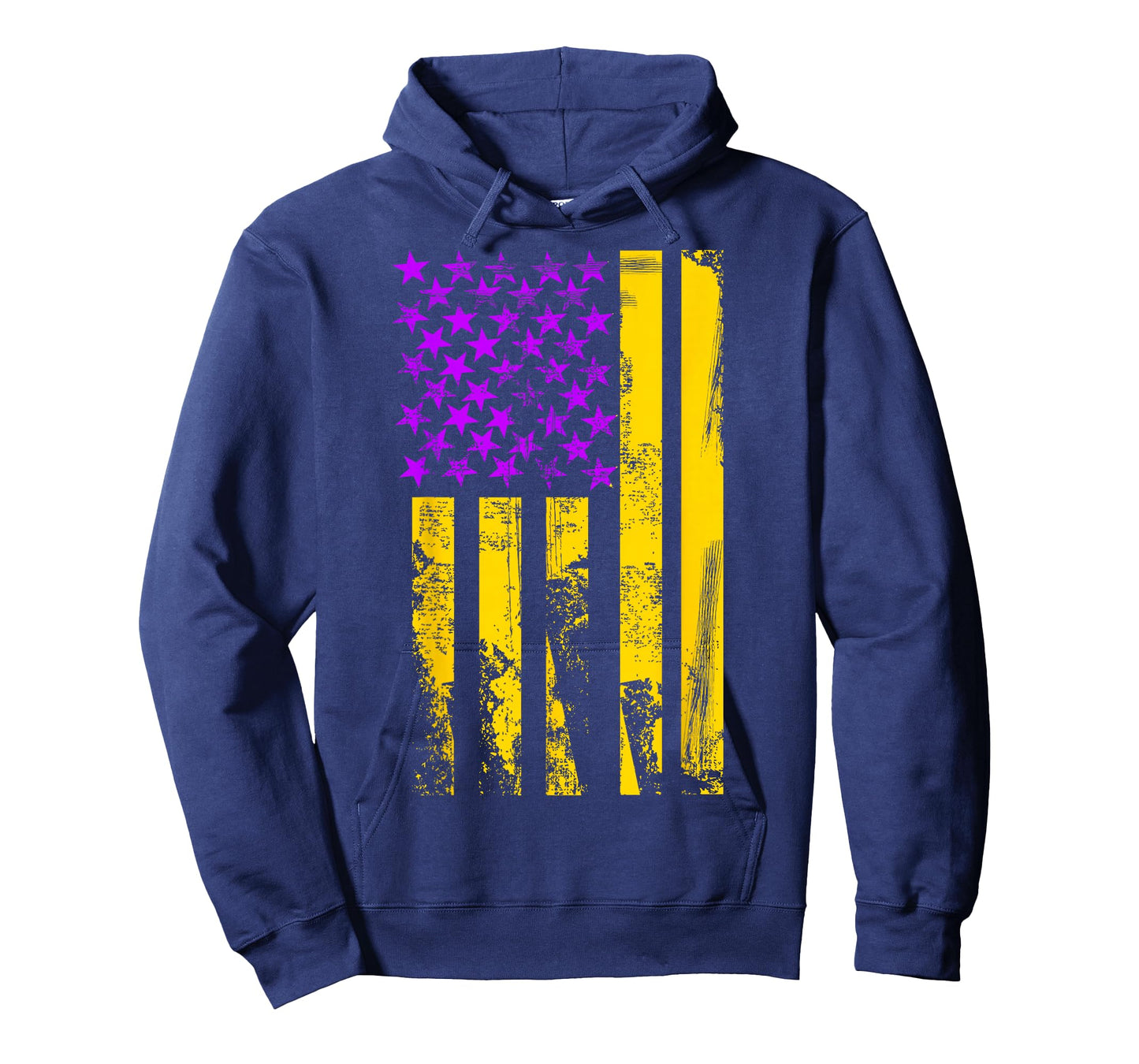 Purple Gold USA American Flag Patriotic T-Shirt
