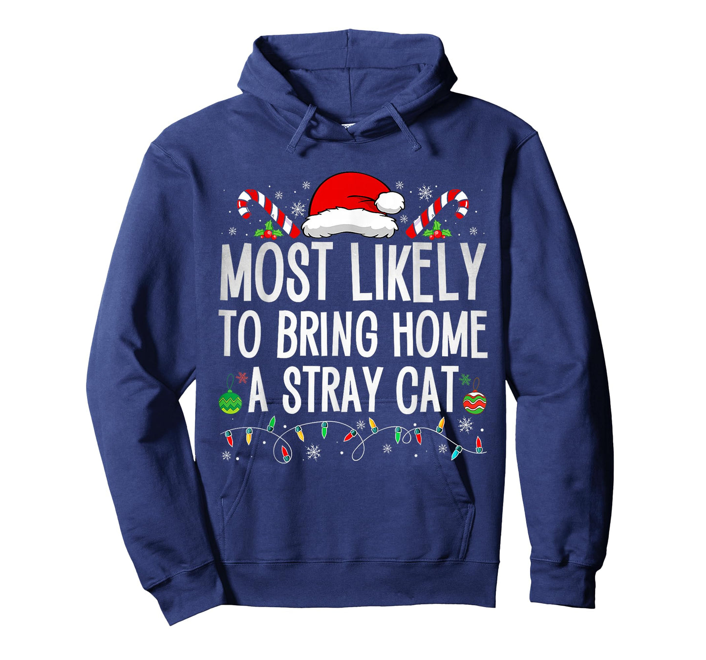 Most Likely To Bring Home A Stray Cat Family Christmas Funny T-Shirt