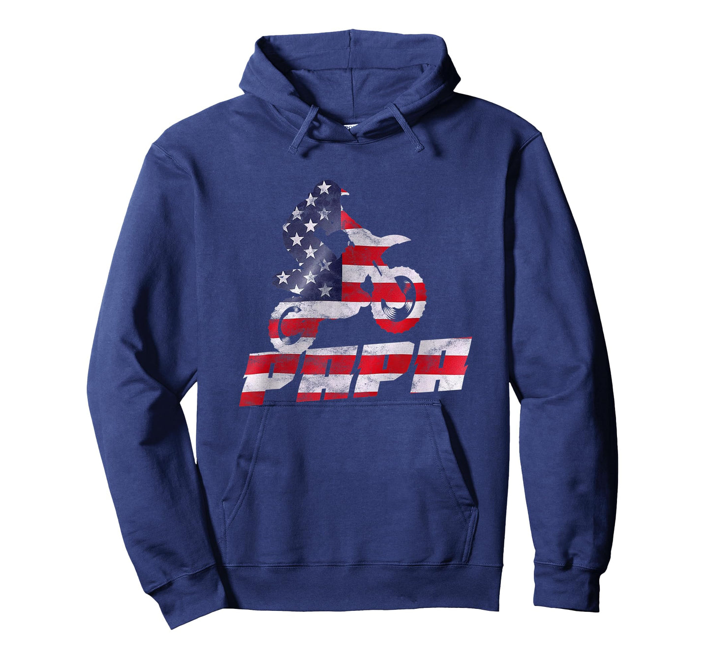 American Flag Motocross Papa Gift Motorbike Dirtbike Father T-Shirt for Men