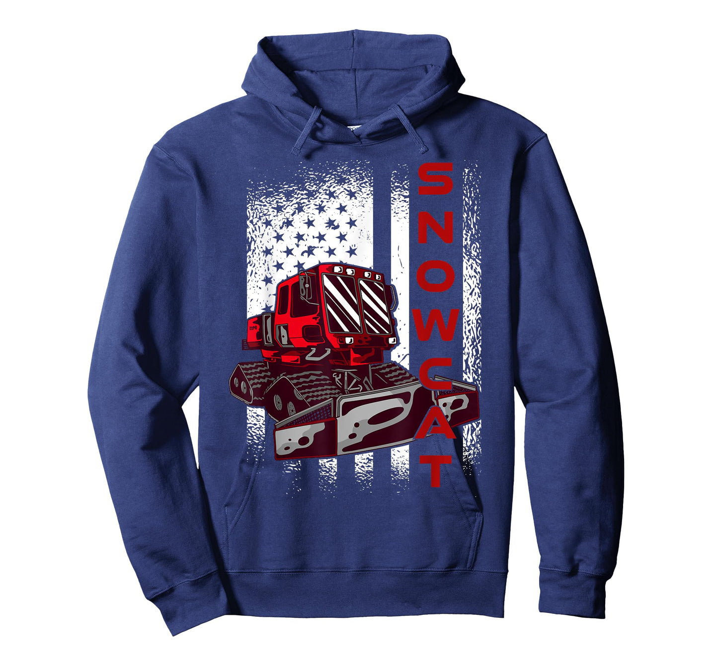 Snow Groomer Cool Snowcat Winter Sport US Flag Men Women T-Shirt