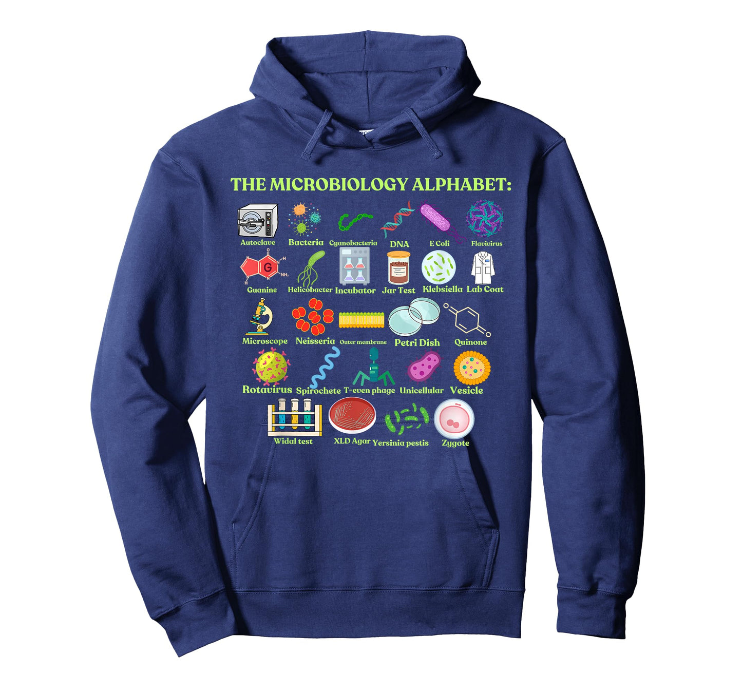 The Microbiology Alphabet, Cool Science and Microbiology T-Shirt
