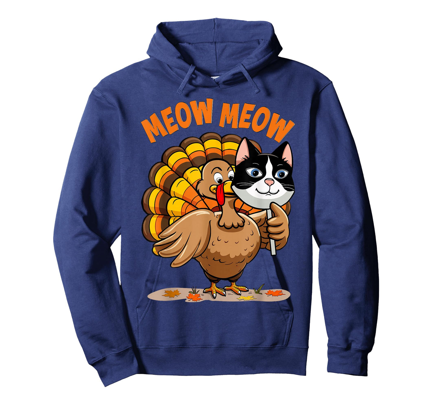 Thanksgiving Cat Funny Fake Cat Meow Thanksgiving Turkey T-Shirt
