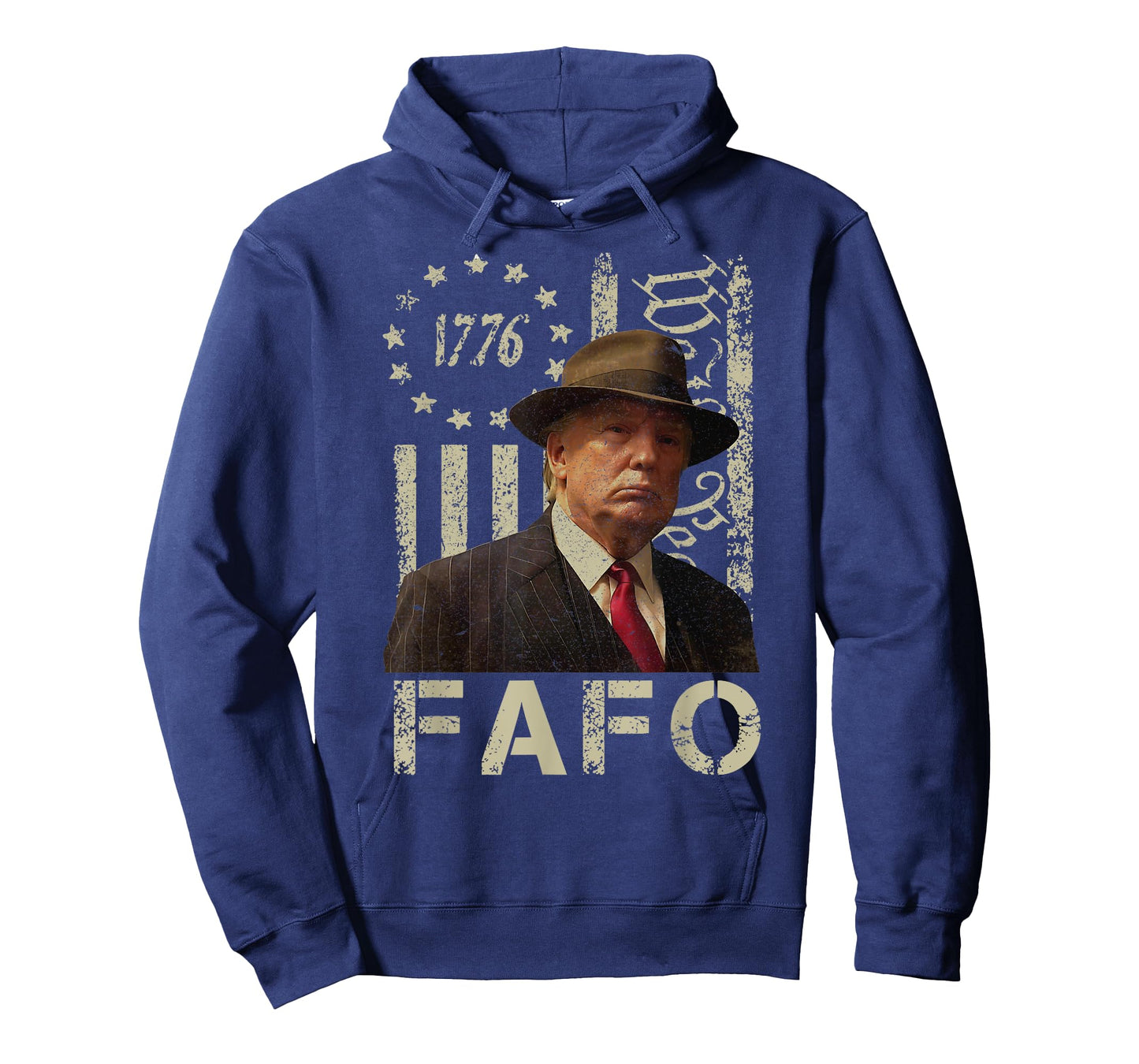 Funny Fafo Trump Photo USA Flag Retro Distressed T-Shirt