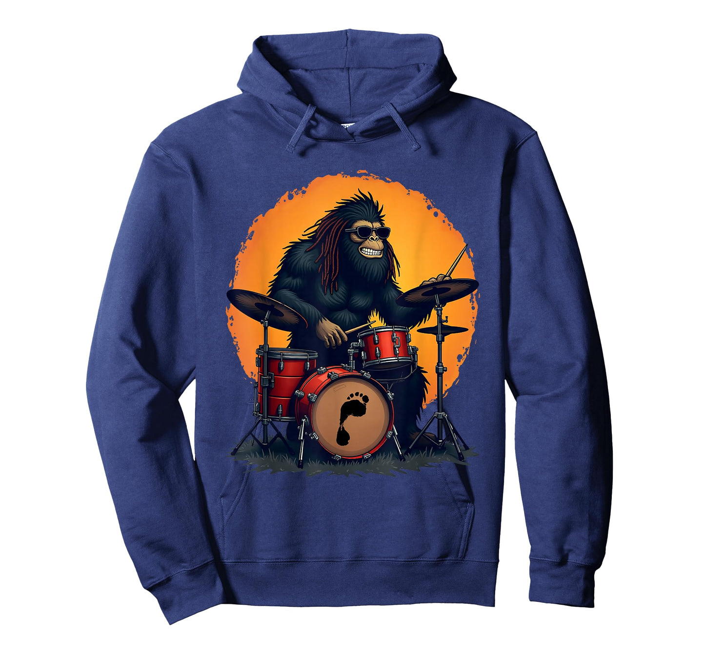 Bigfoot Drum Squad Retro Vintage Sasquatch Playing Drums T-Shirt