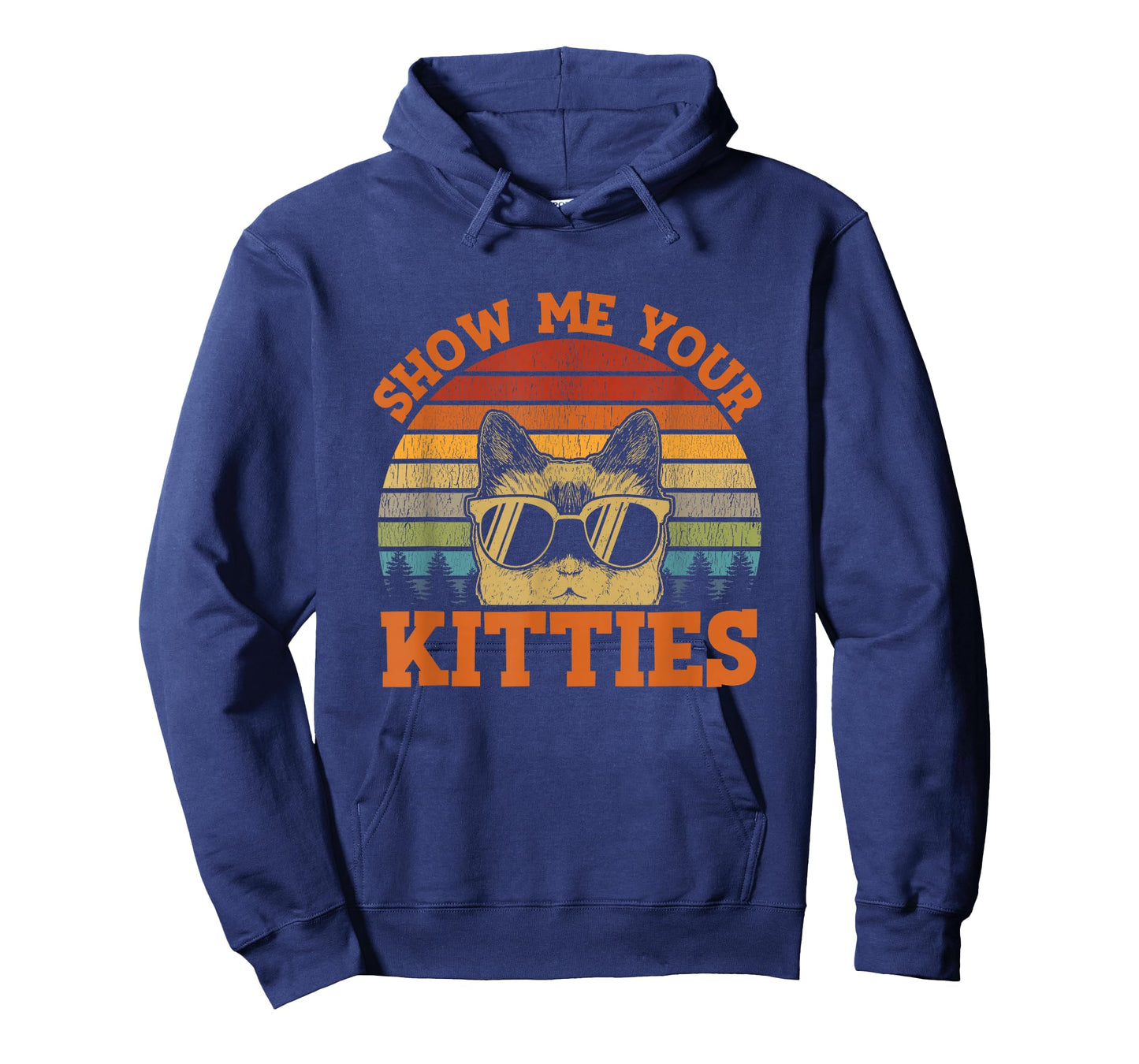 Show Me Your Kitties Funny Cat Lover Vintage Retro Sunset T-Shirt