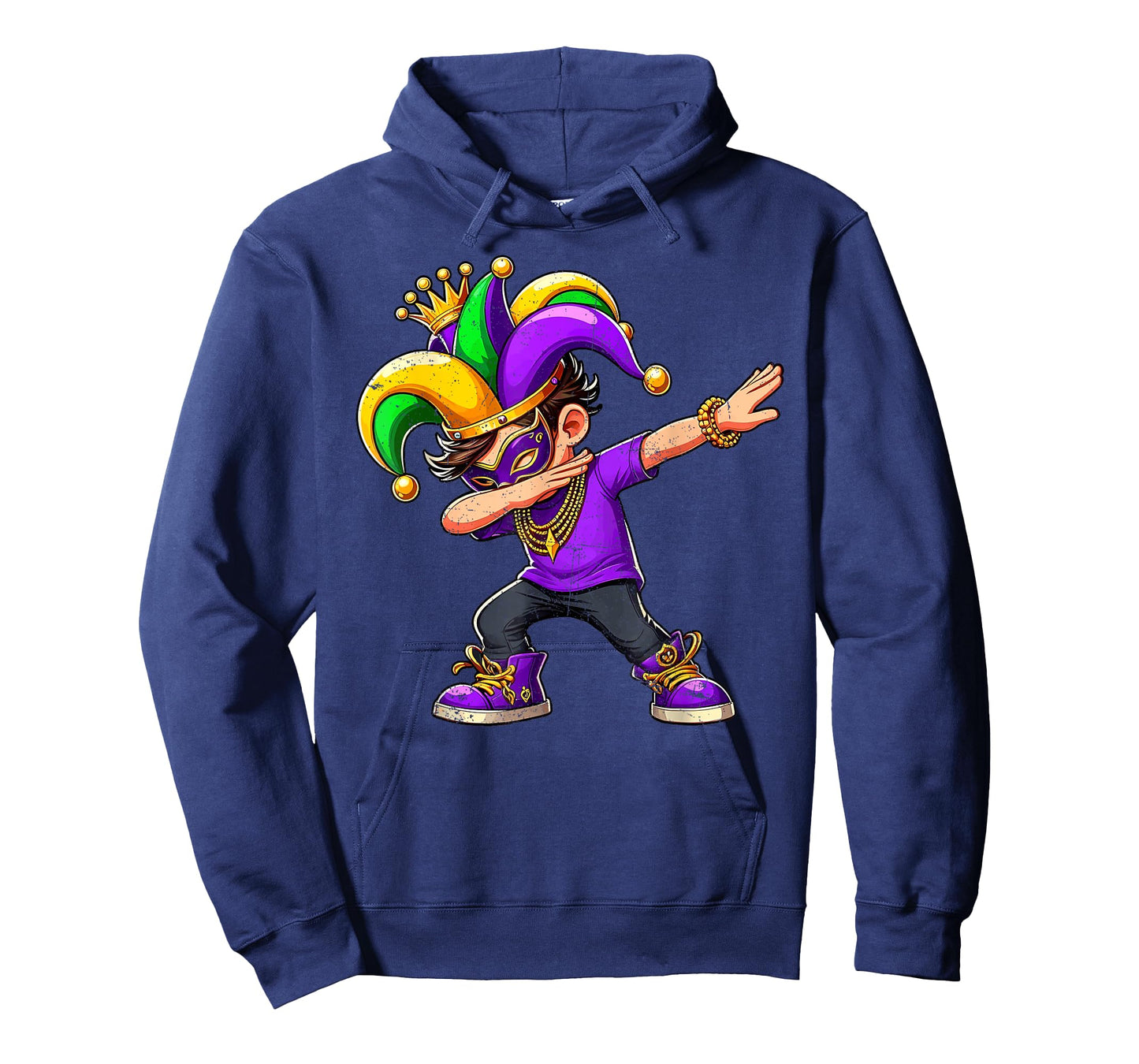 Dabbing Mardi Gras For Black Boy Outfit Jester Hat Kid T-Shirt