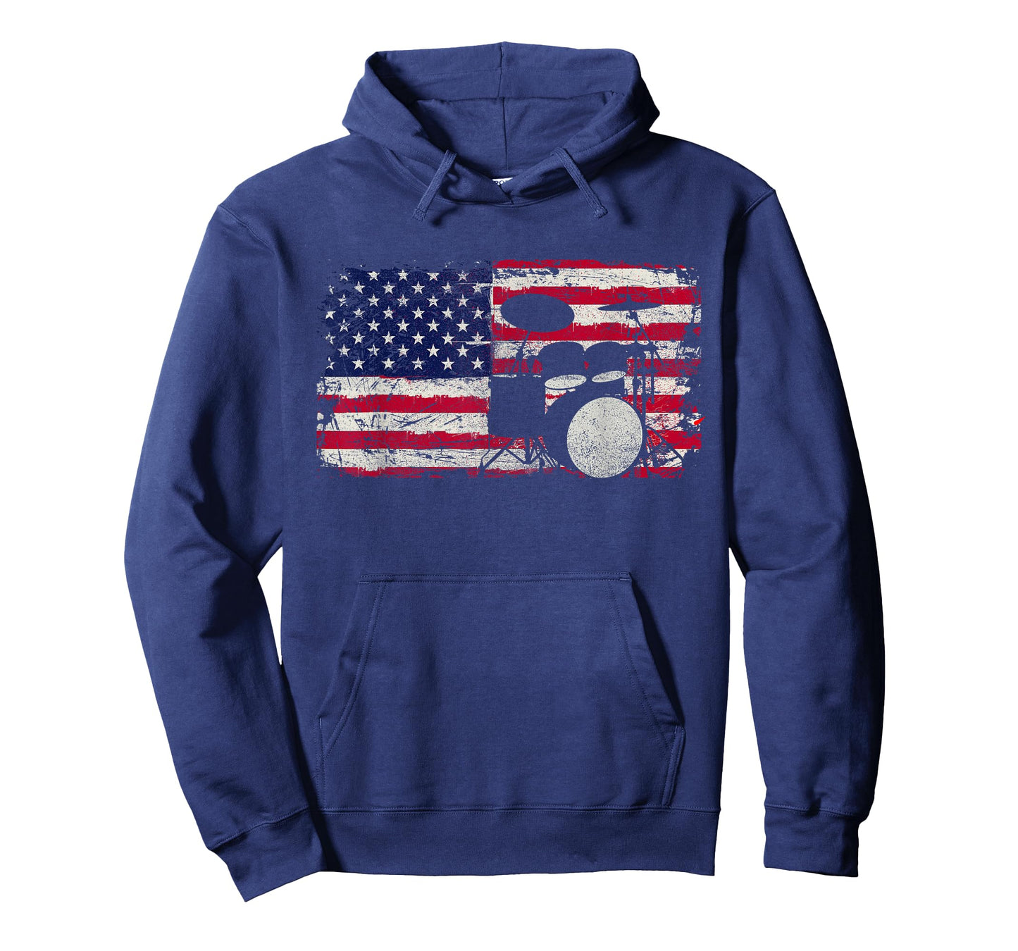 Drum Sets - USA Flag Drummer Music Lover Drumming T-Shirt
