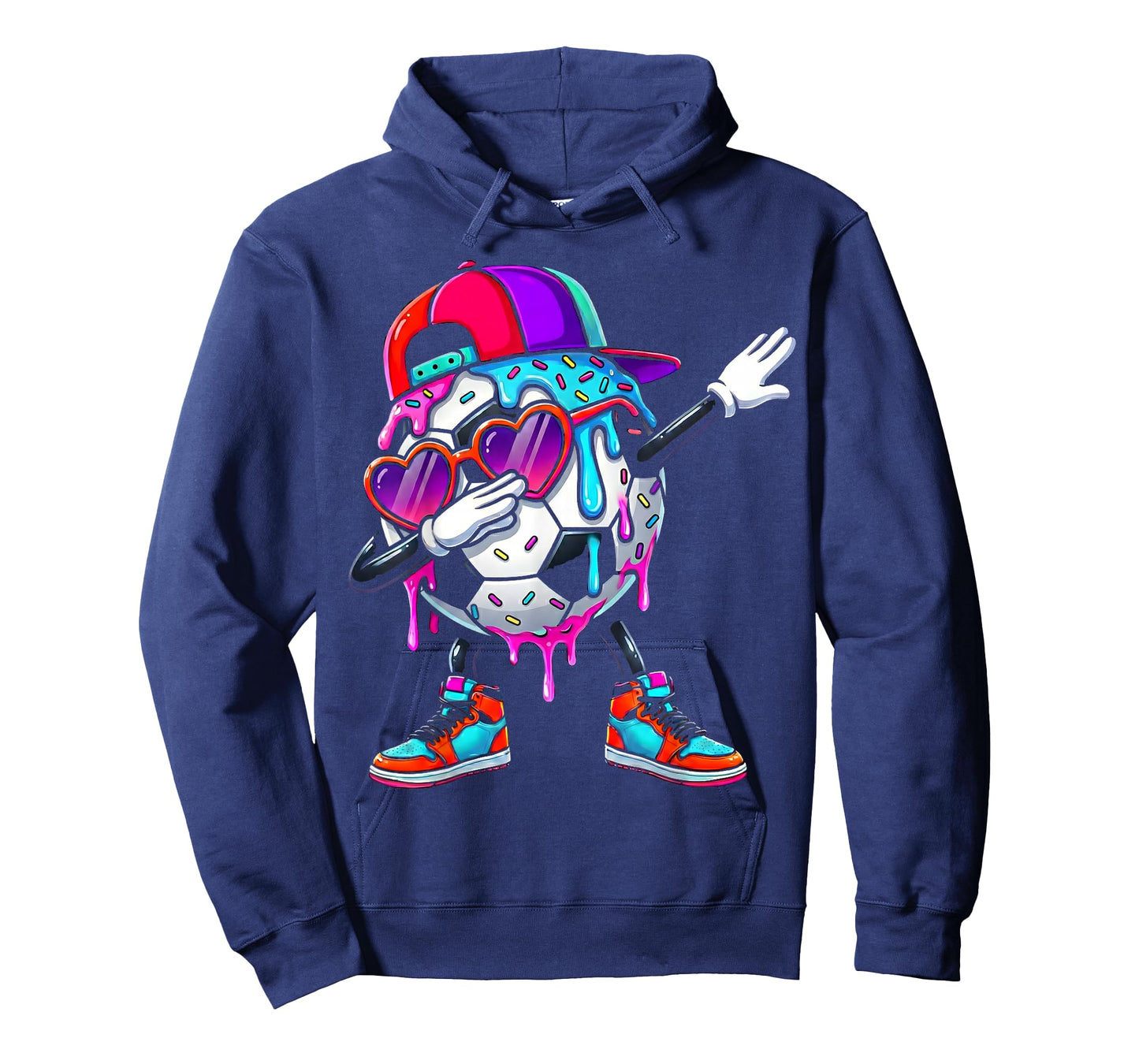 Soccer Ice Cream Drip Dabbing Sprinkles Sports Boys Girls T-Shirt