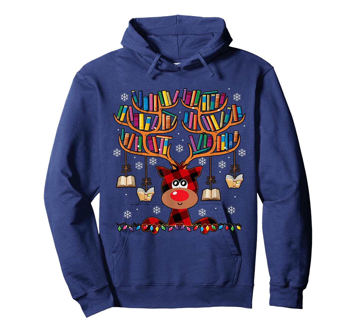 Christmas Librarian Reindeer Matching Family Book Lover Xmas T-Shirt