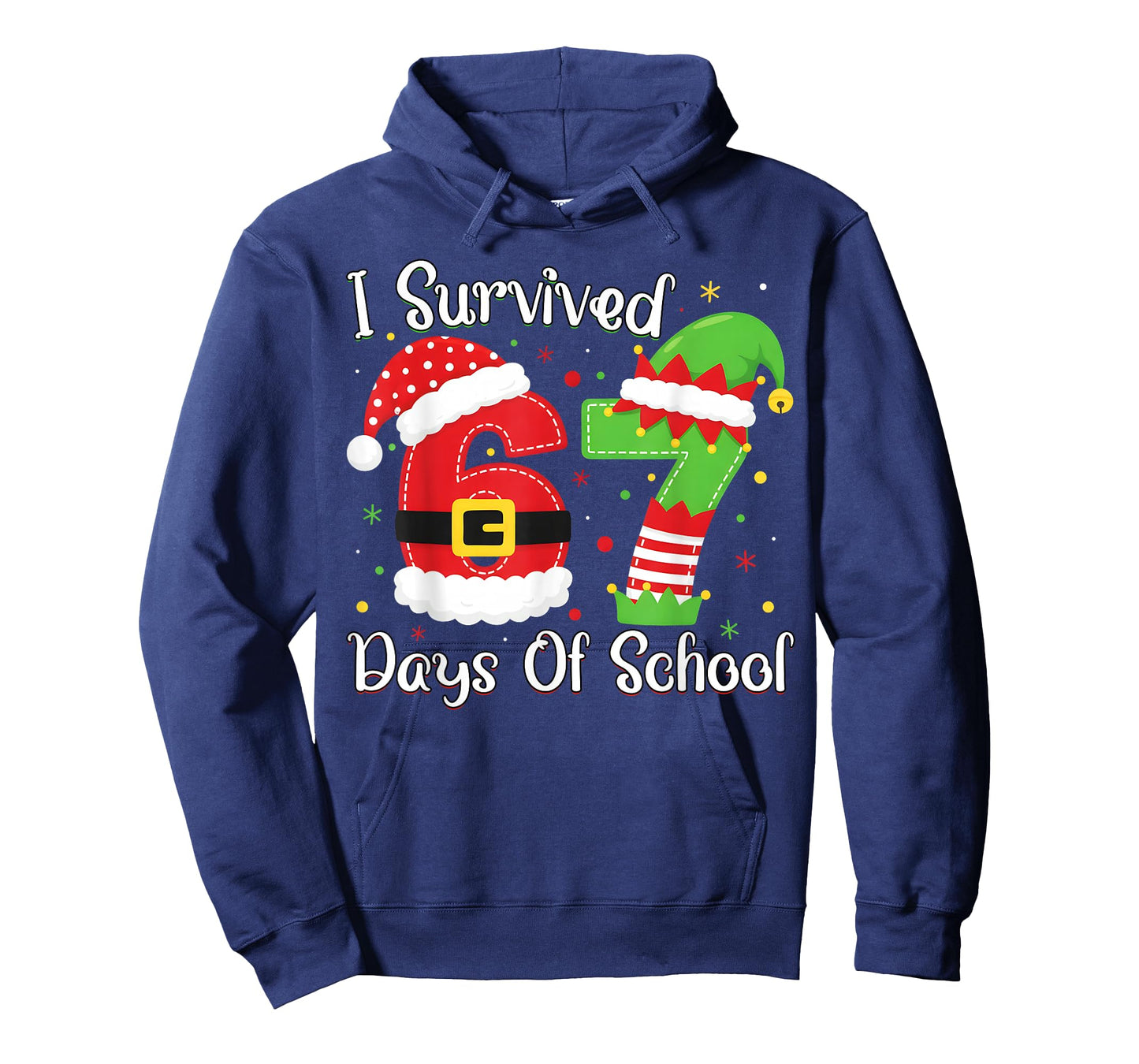 Christmas I Survived 67 Days of School Funny Six Seven T-Shirt