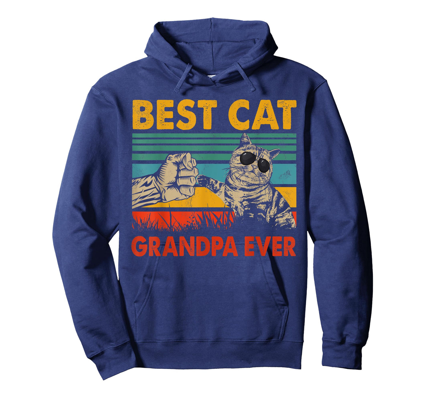 Vintage Retro Best Cat Grandpa Happy Father's Day Cat Lover Men Women T-Shirt