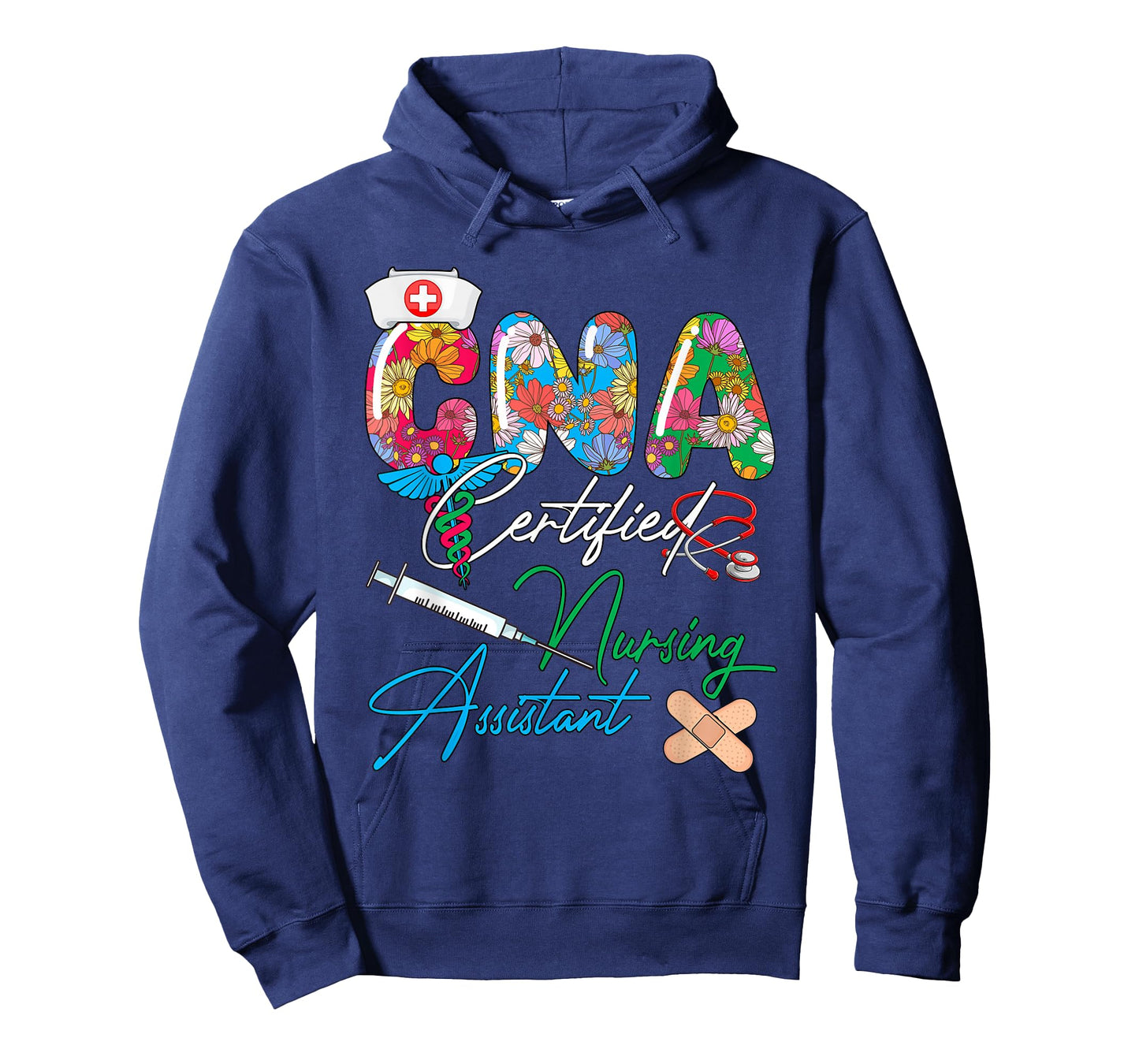 CNA Certified Nursing Assistant Costume Flowers Colorful T-Shirt