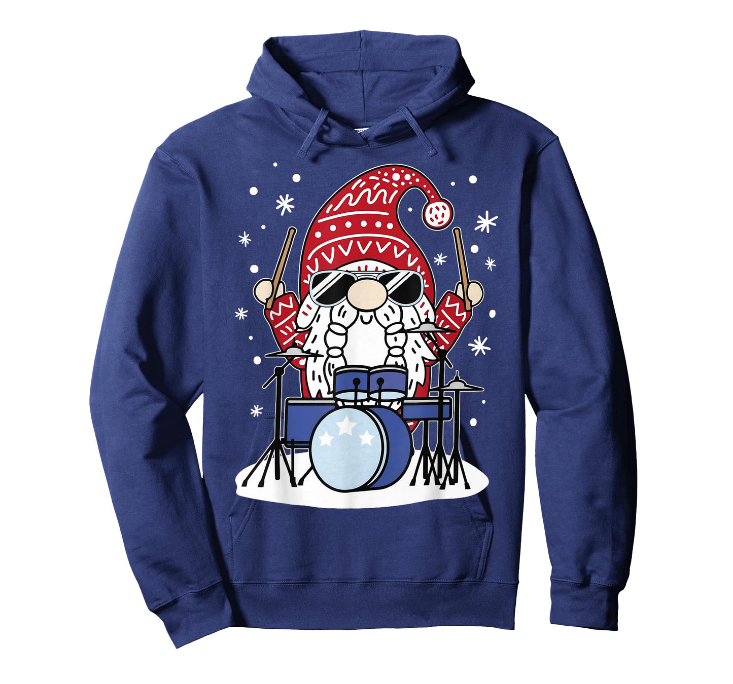 Christmas Gnome Playing Drum Player Music Lover Musician T-Shirt