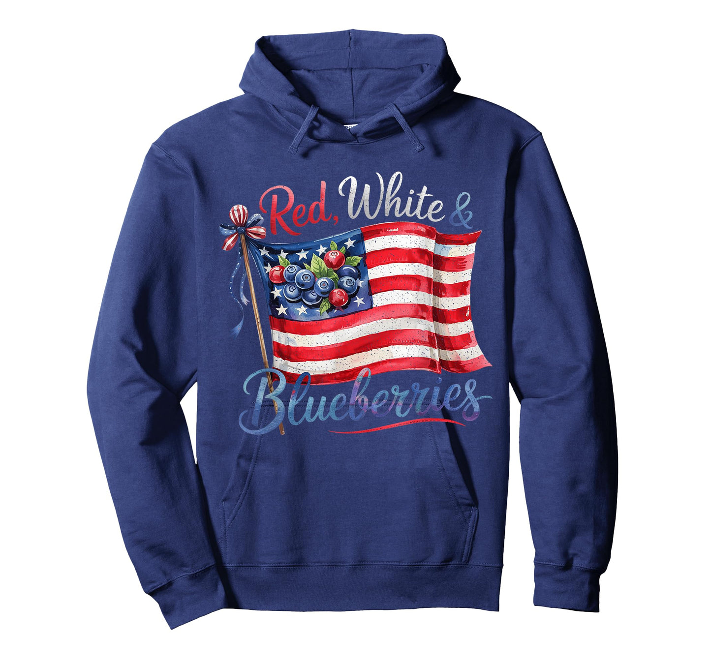 Red White & Blueberries Coquette Flag Bow Men Women T-Shirt