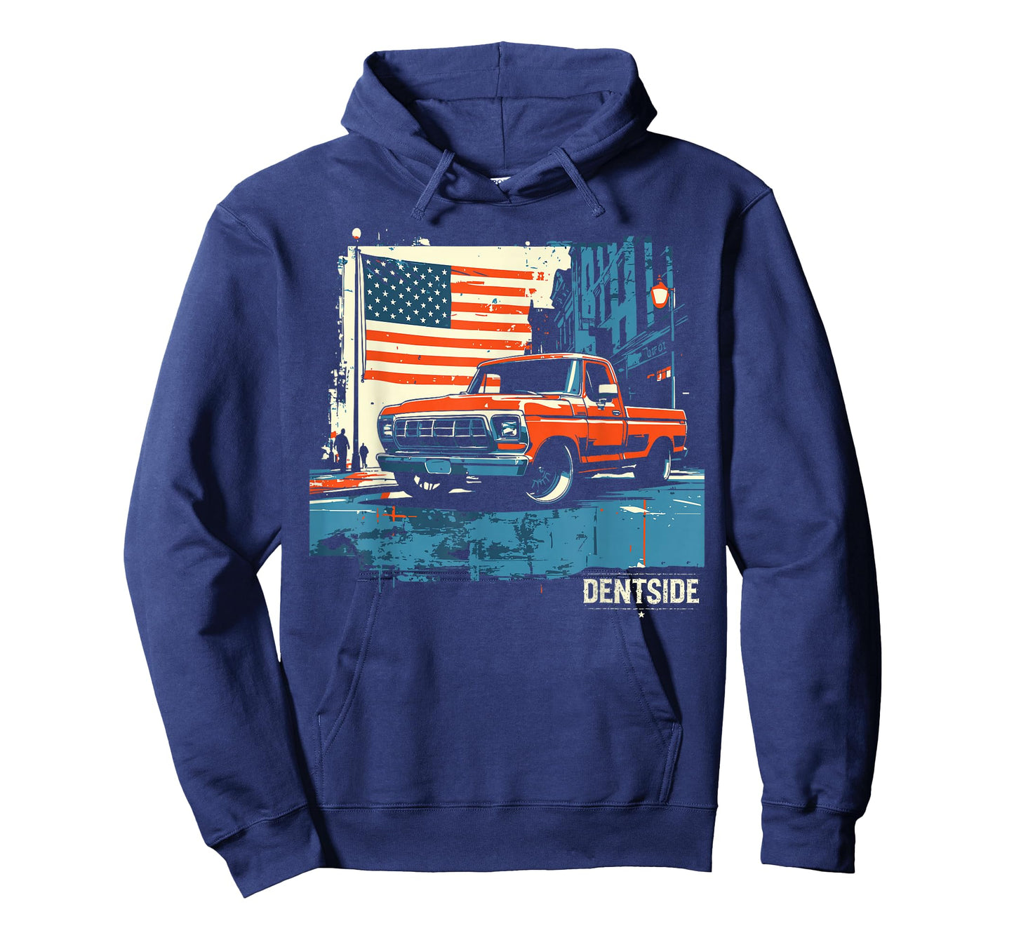 1977 Dentside Truck Single Cab Bagged City Scene Patriotic T-Shirt