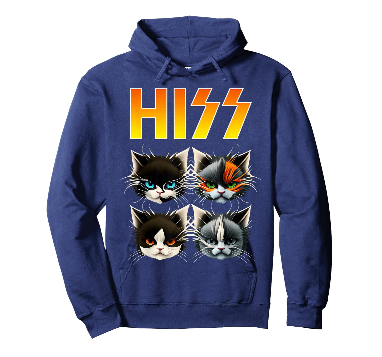 Hiss Funny Cats Rockin Outfit Apparel Design Rock Music Cat T-Shirt
