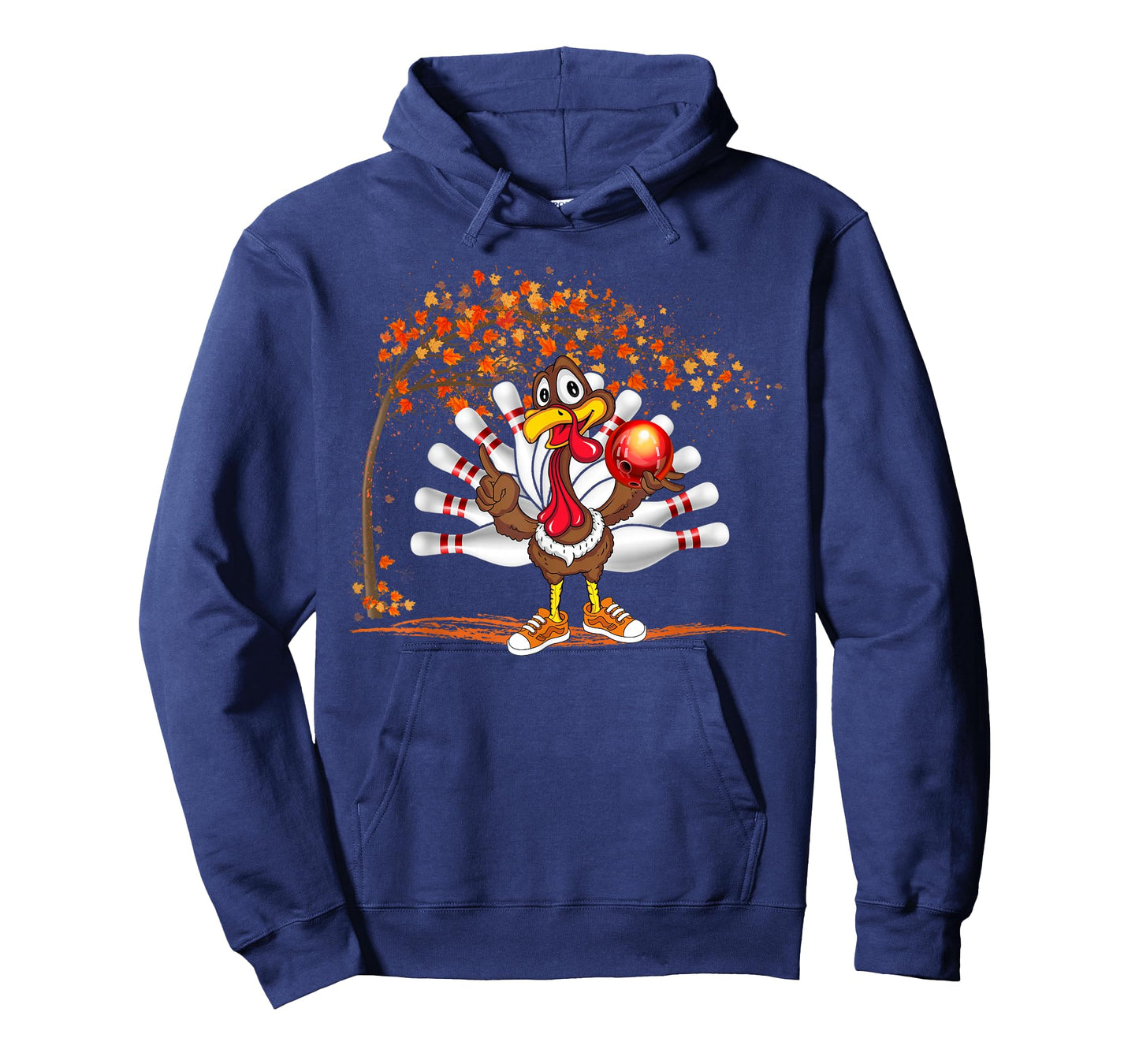 Turkey Playing Bowling Thanksgiving Turkey Tail Bowling T-Shirt