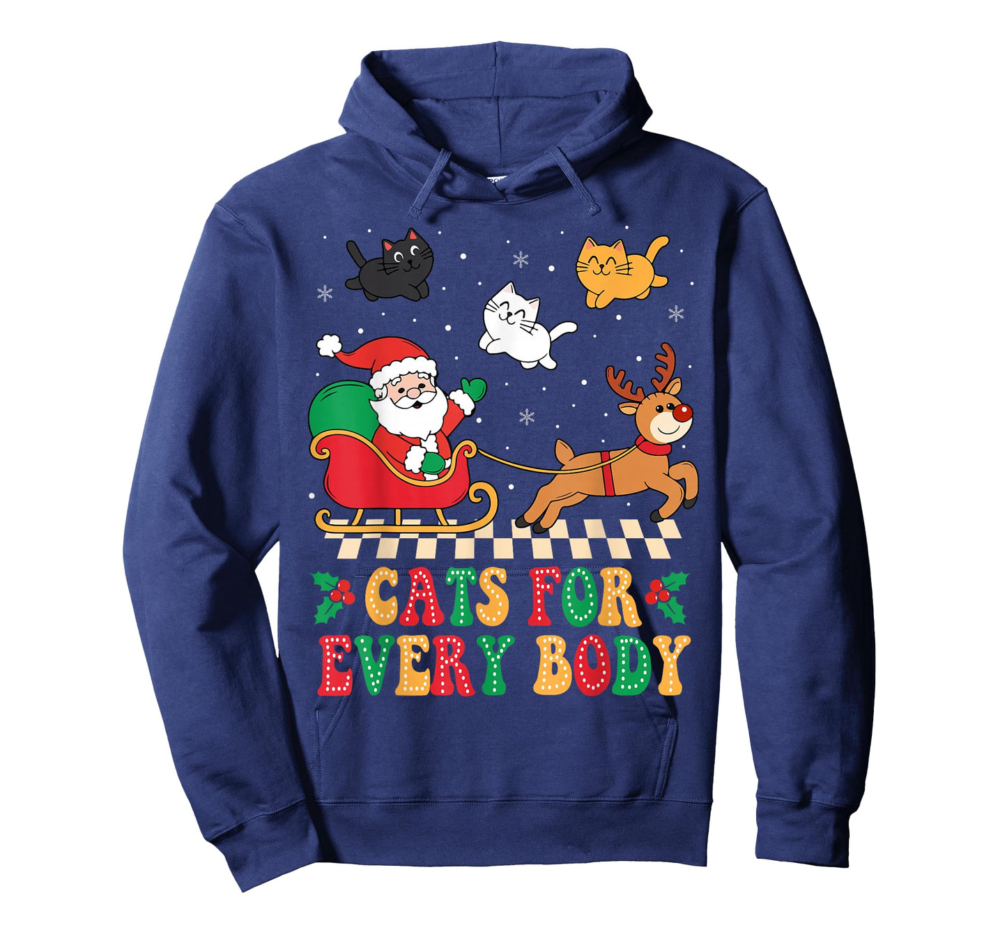 Cats For Everybody Christmas Cat Funny Xmas Women Santa Cute T-Shirt