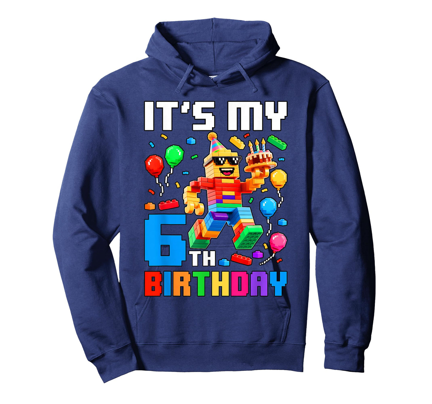 It's My 6th Birthday Building Brick 6 Years Old Boys Kids T-Shirt