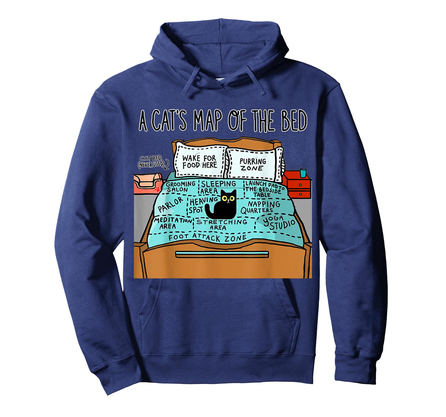 A Cat's Map of the Bed Shirt Funny Cat Lover Tee T-Shirt