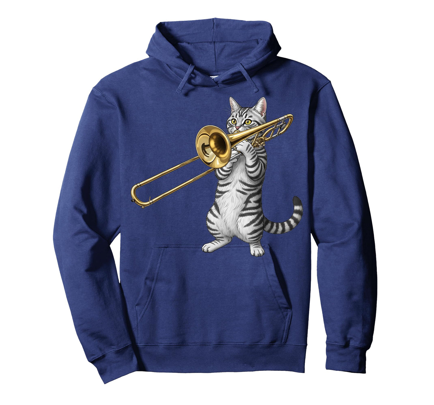 Funny Cat Playing Trombone Trombonist Men Women Kids Boys T-Shirt
