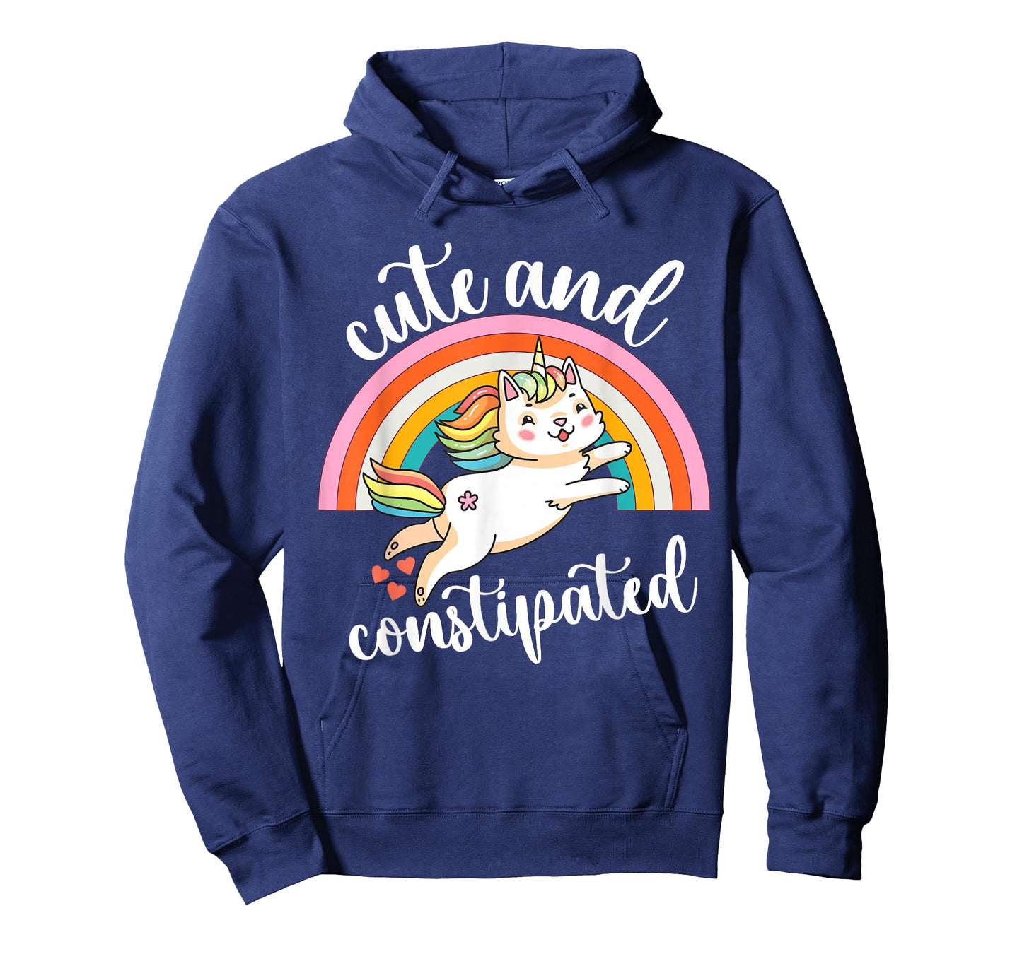Funny Constipation IBS-C Tummy Cute Constipated Unicorn Cat T-Shirt for Men Women