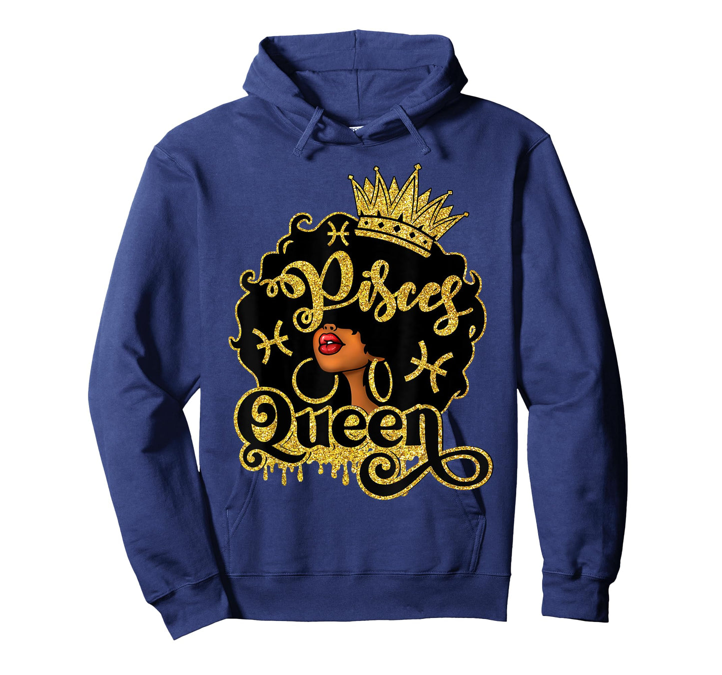 Pisces Queen Black Women Zodiac Birthday Afro Queen T-Shirt