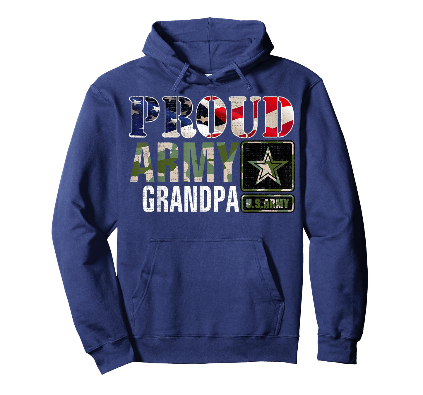 Vintage Proud Army Grandpa Camo With American Flag Gift T-Shirt for Women Kids Men