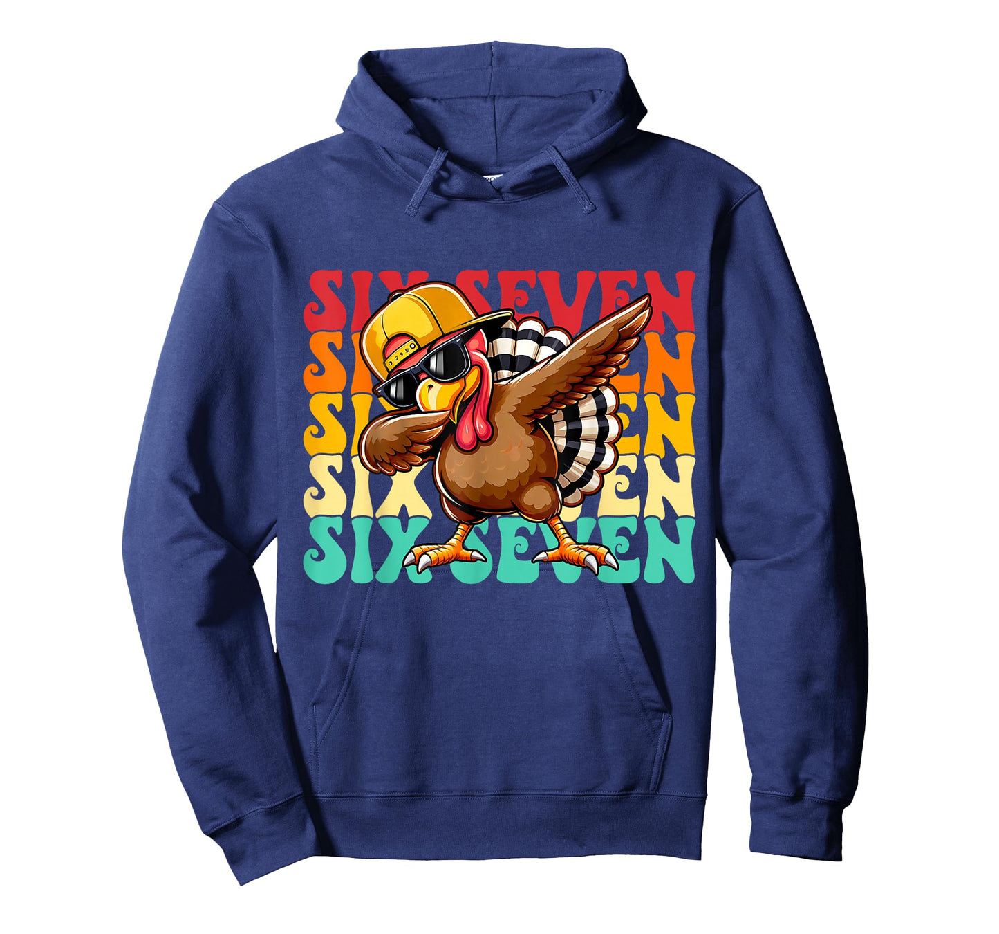 Funny Dabbing Turkey Six Seven 6 7 Squad Thanksgiving Day T-Shirt