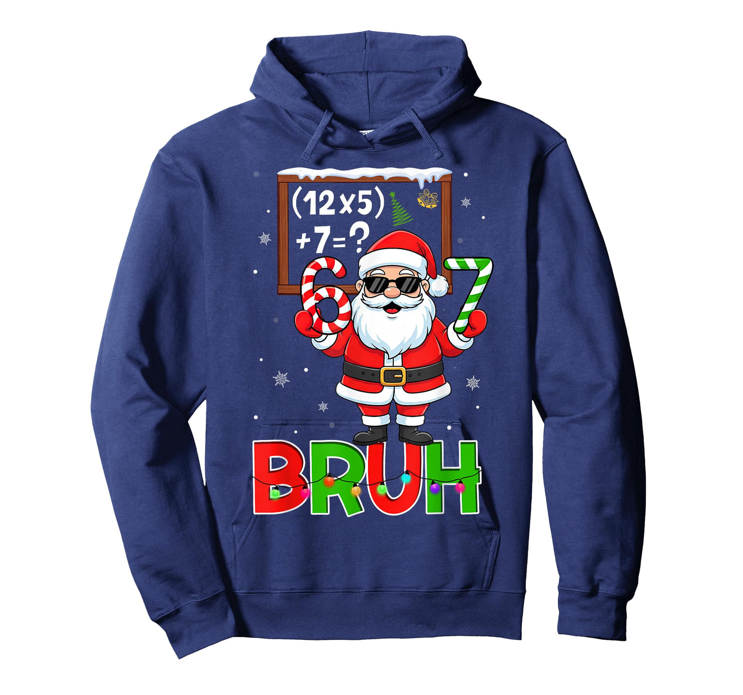 67 Teacher Christmas Santa Six Seven Meme Math Equation Bruh T-Shirt