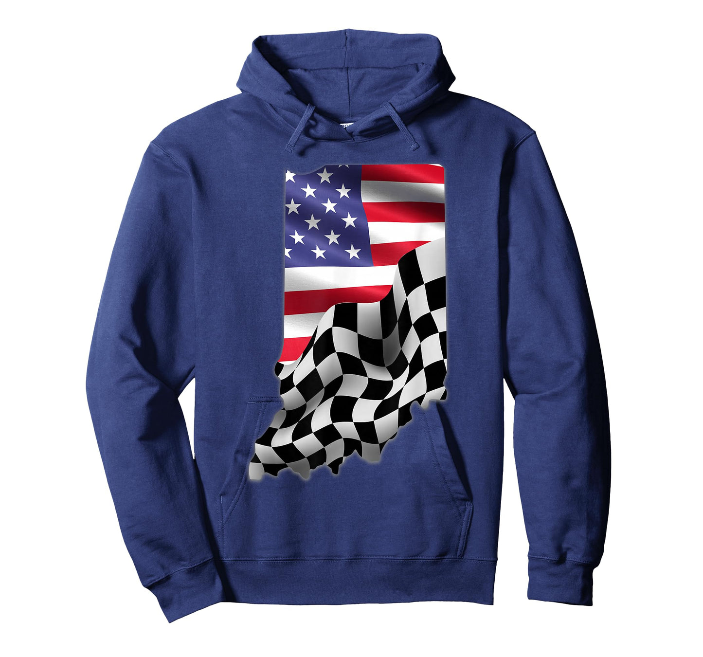 Indiana American Flag to Checkered Flag T-Shirt